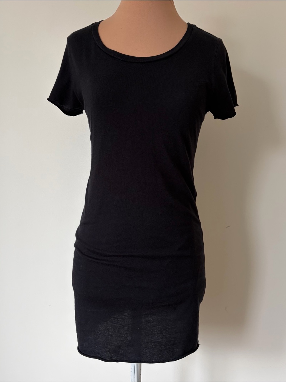 Velvet by Graham & Spencer Short Sleeve Scoop Neck Long Black T-Shirt Dress Sz S